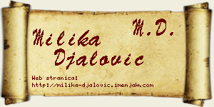 Milika Đalović vizit kartica